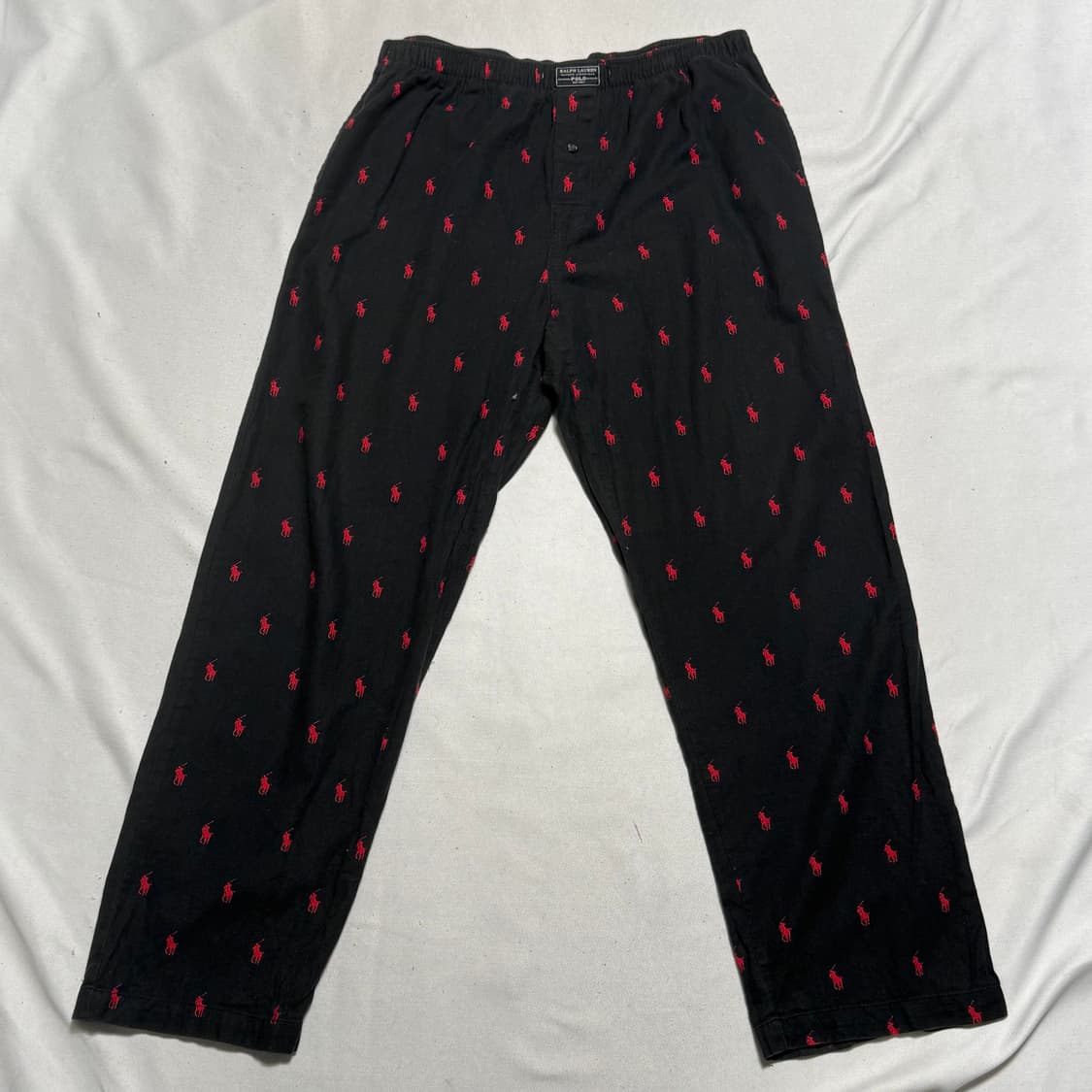 M 폴로랄프로렌 멀티 포니 로고 블랙 코튼 팬츠 상품이미지2