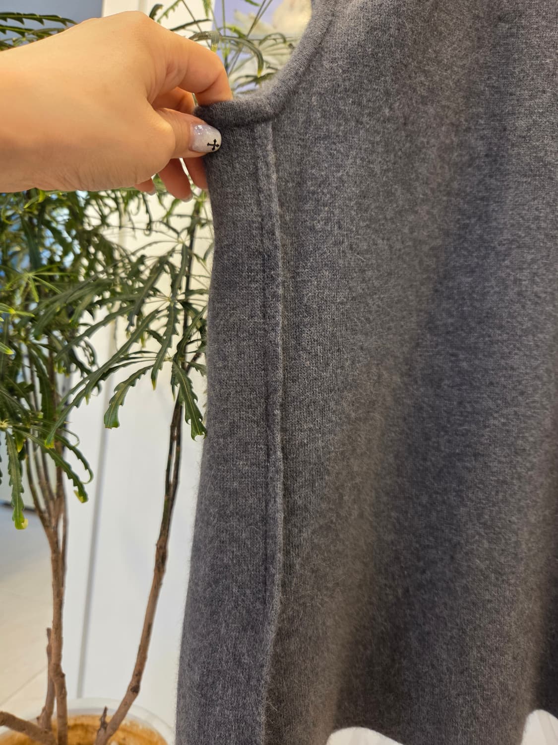 ST.JOHN 센존 라쿤 블렌딩 니트 후드 베스트 상품이미지7