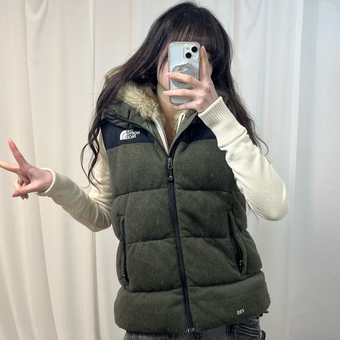 The North Face Khaki Puffer Vest 상품이미지2