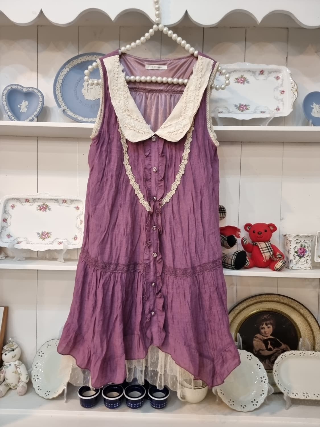 Axes Femme 레이스 빅카라 퍼플 모리걸 원피스 상품이미지1