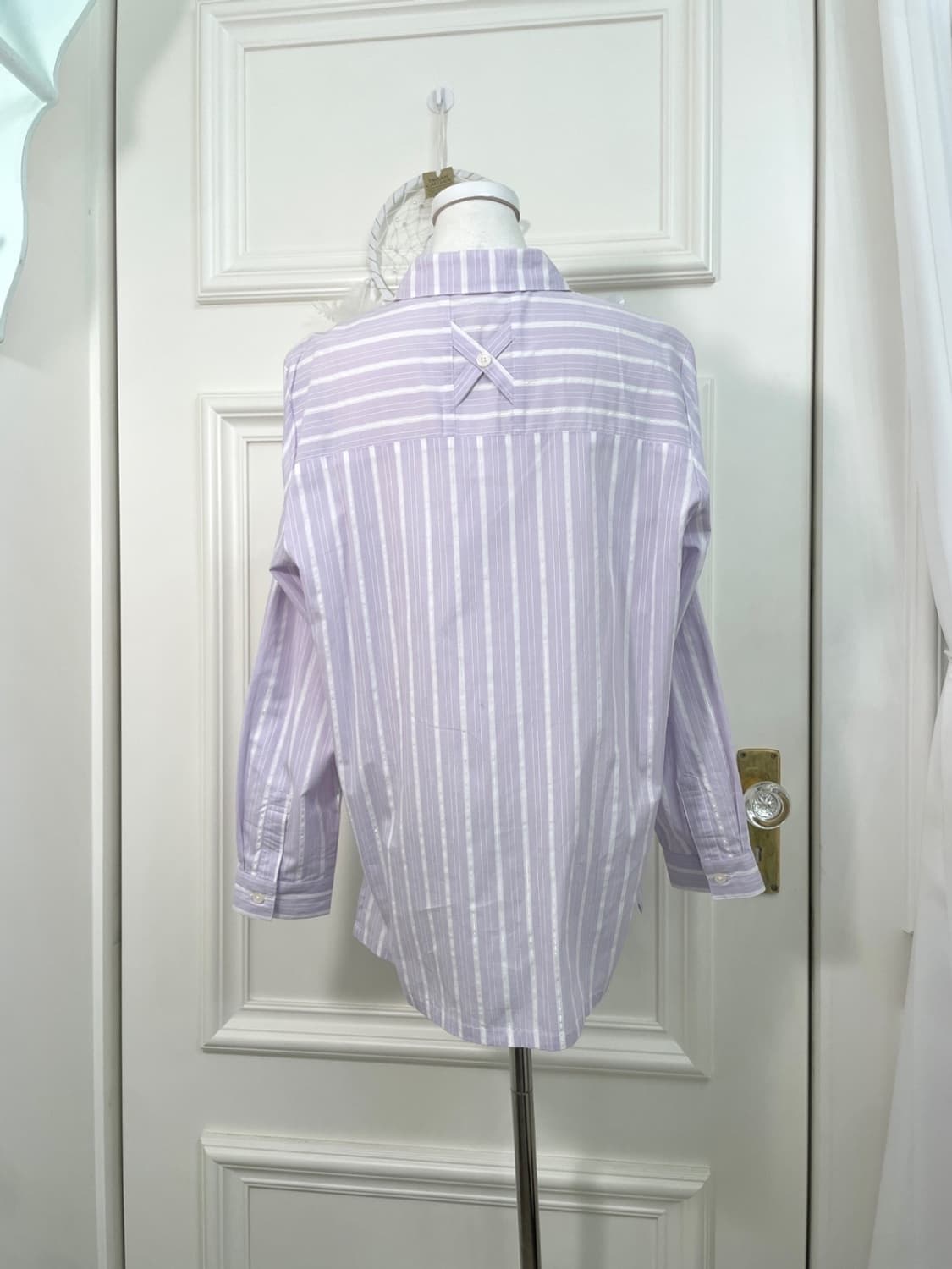 lavender stripe glitter loose cotton shi 상품이미지3