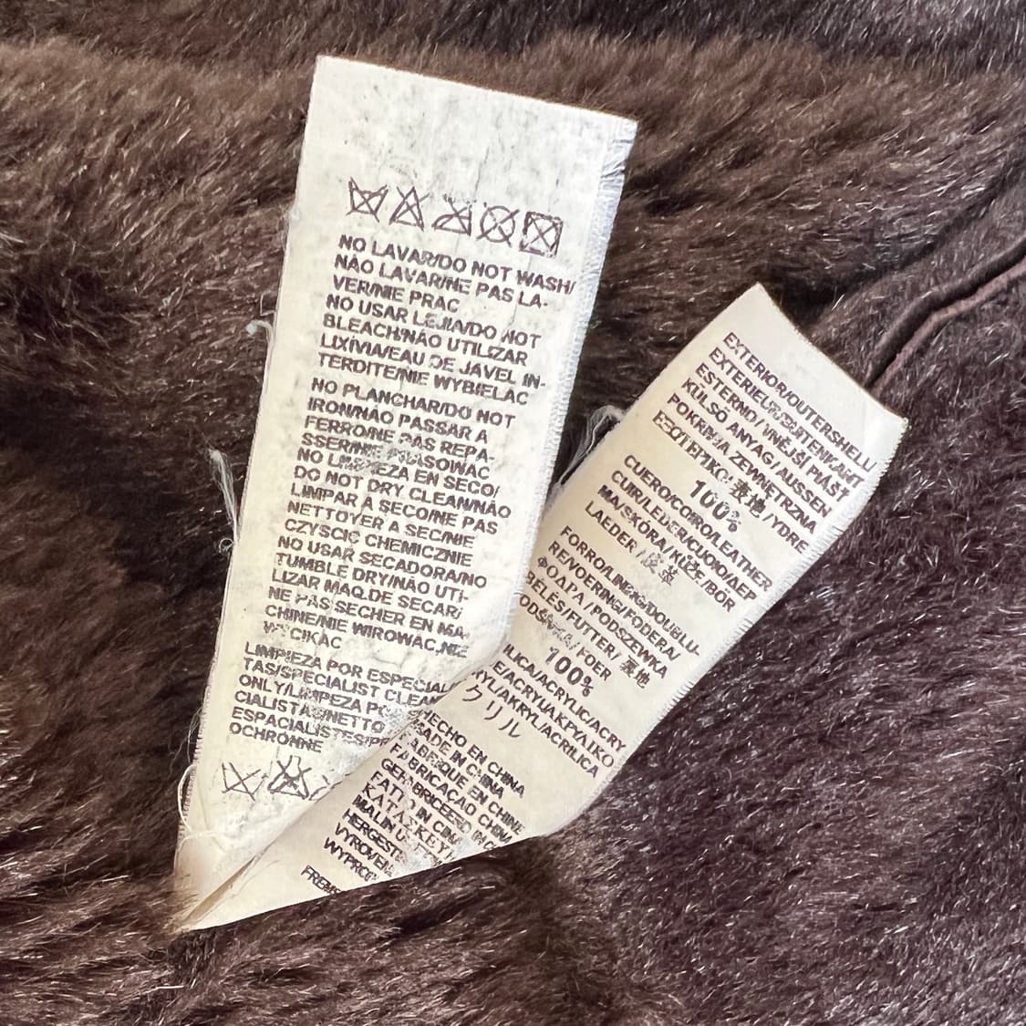 빈티지 다크 브라운 퍼 트리밍 레더 코트 상품이미지6