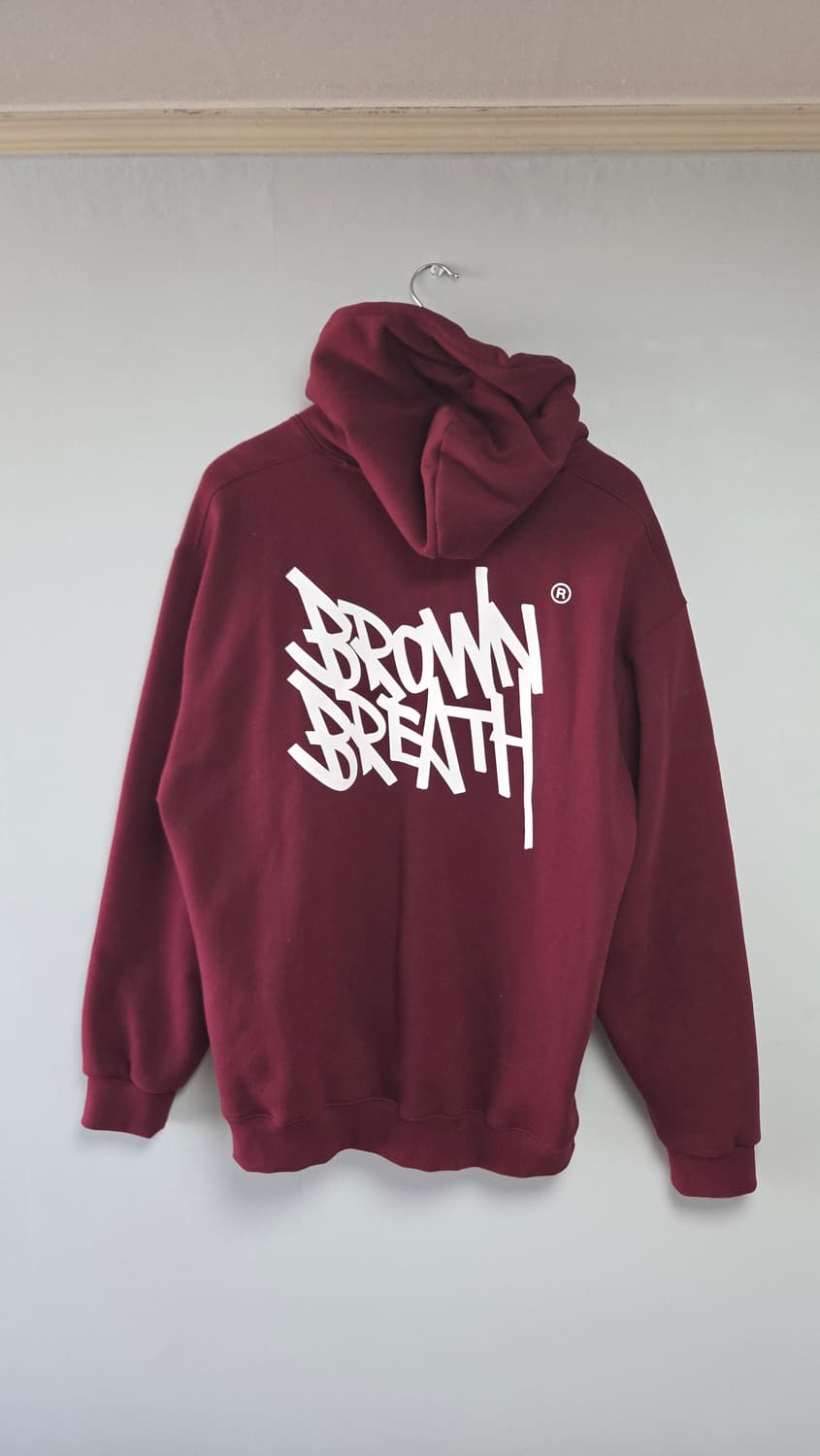브라운 브레스 버건디 후드티 XL 상품이미지2