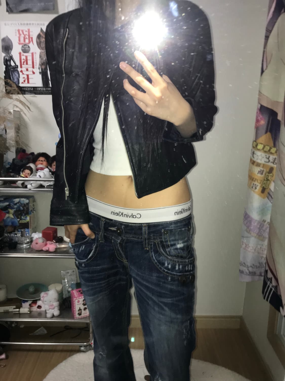 클래식 블랙 레더자켓 상품이미지4