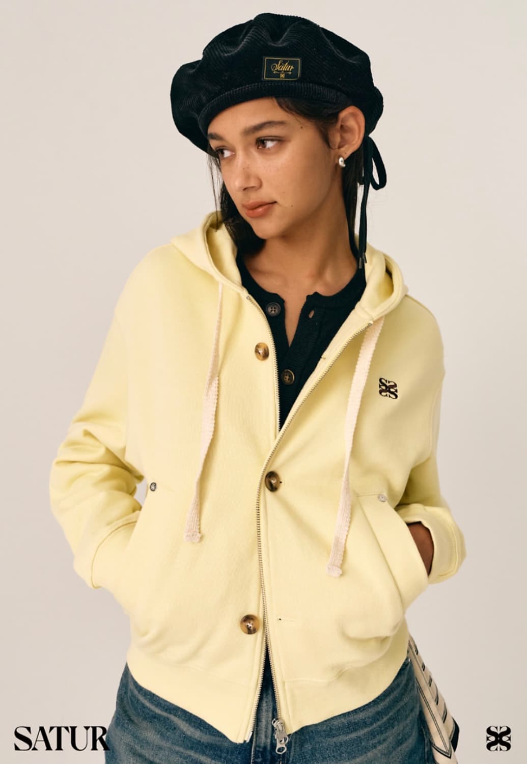 세터 테오 코튼 올데이 후드집업 빈티지옐로우 XS 상품이미지3