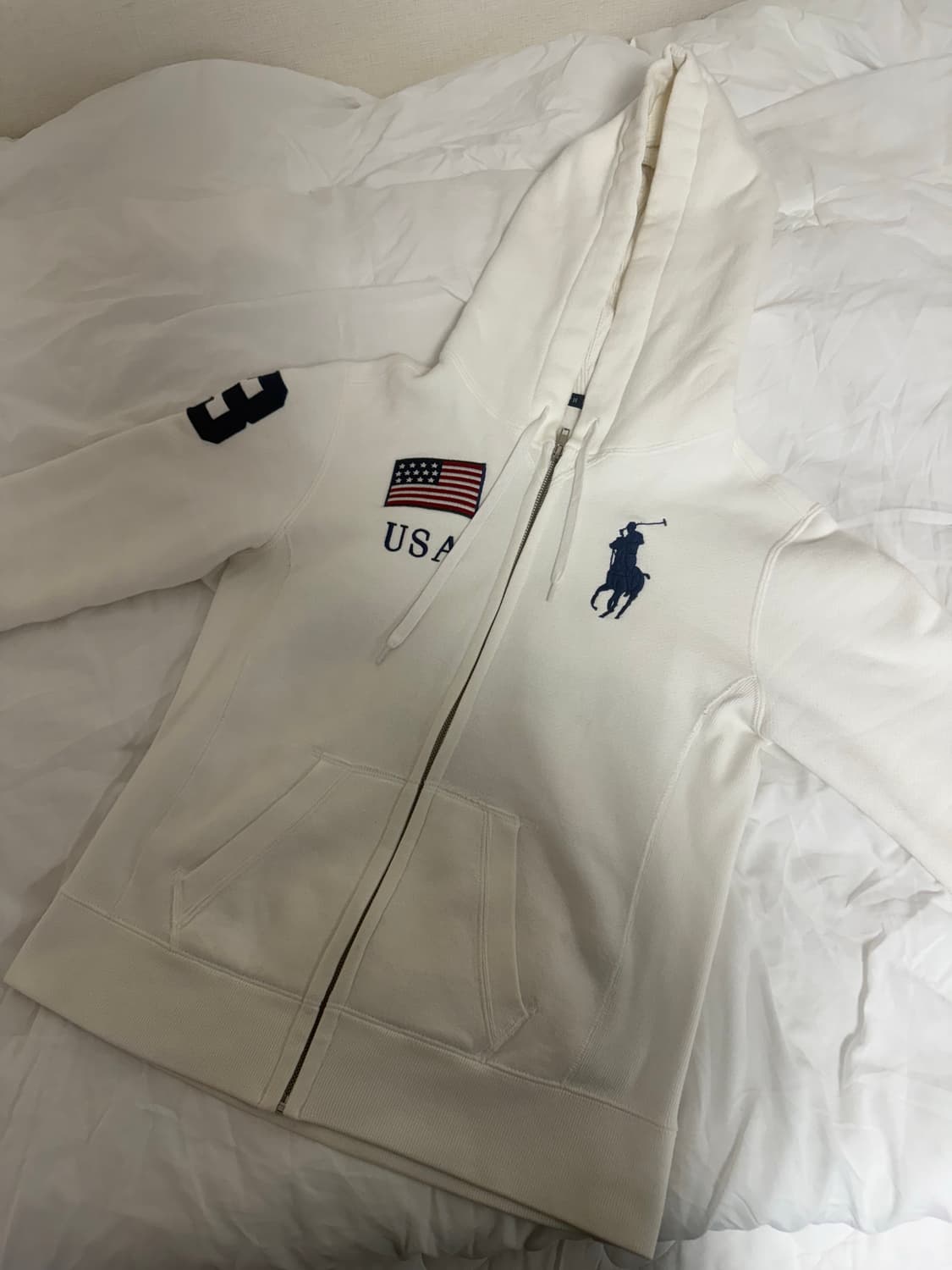 폴로 빅포니 화이트 후드집업 상품이미지3