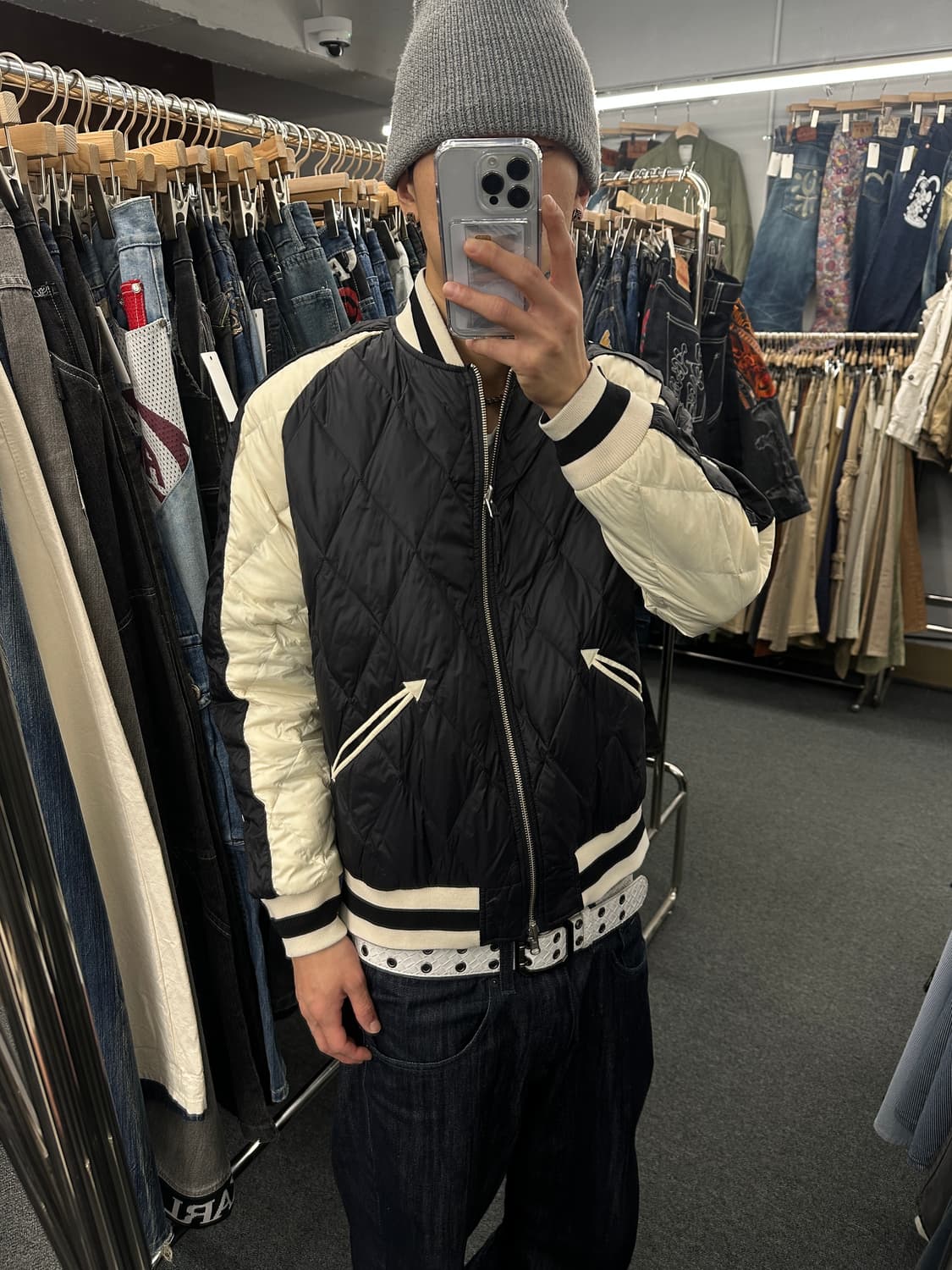 M) 타이온 벨루어 스카잔 다운 자켓 리버시블 상품이미지2