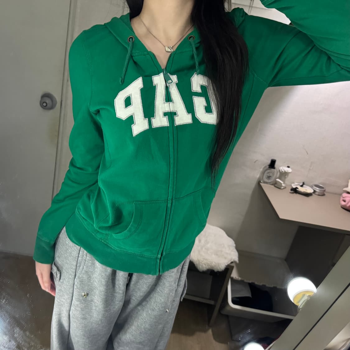 갭 GAP로고 그린 후드집업 💚 상품이미지2