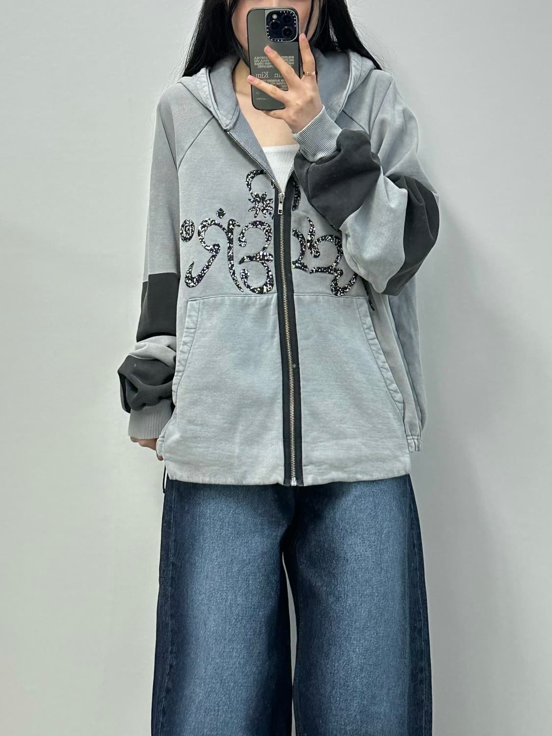 레이서 월드와이드 y2k 와투케 큐빅 후드집업 상품이미지1