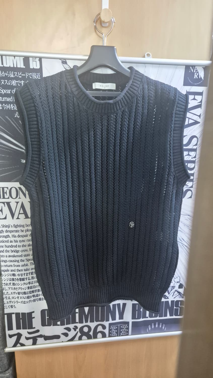 [노이어] 코튼 크로셰 롤링 베스트 (블랙) 상품이미지2