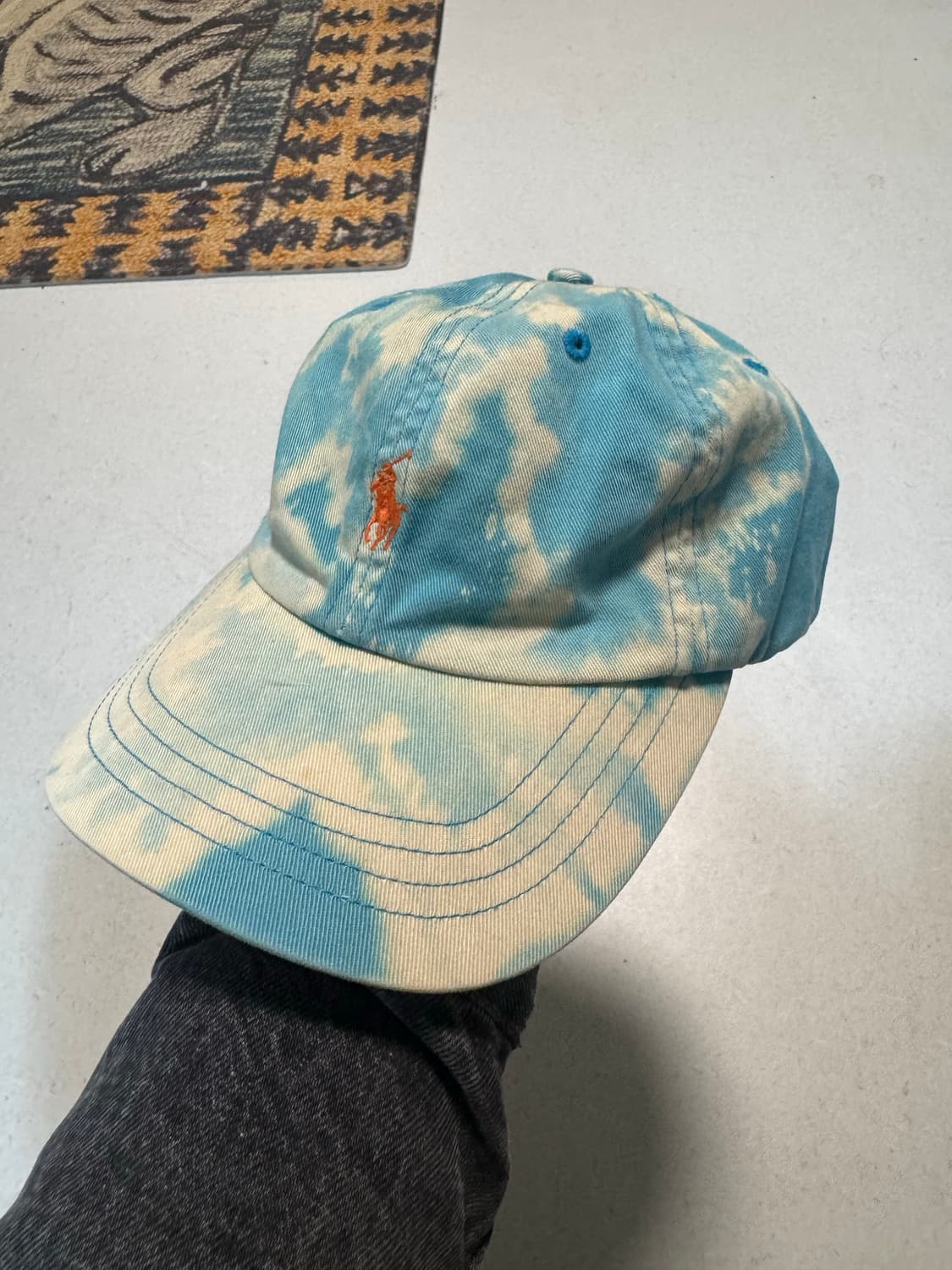 90s 폴로 랄프로렌 나염 레더 빈티지 볼캡 모자 스냅백 트러커캡 상품이미지1