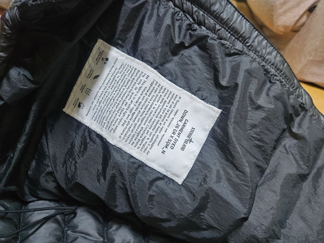 정품 스톤아일랜드 가먼트 다이 구스다운 패딩 L사이즈 상품이미지3