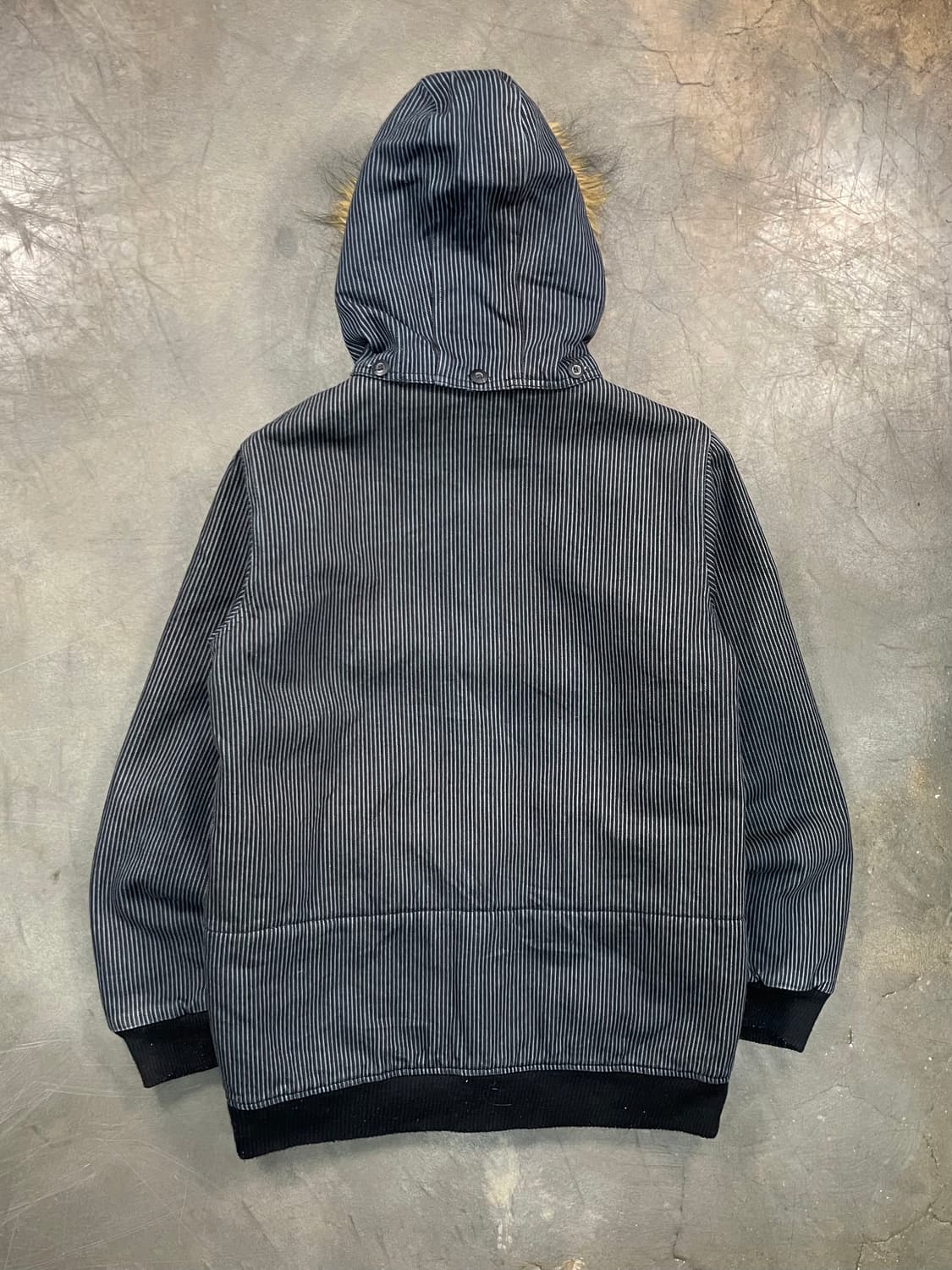 빈티지 스트라이프 퍼 후드 자켓 상품이미지5