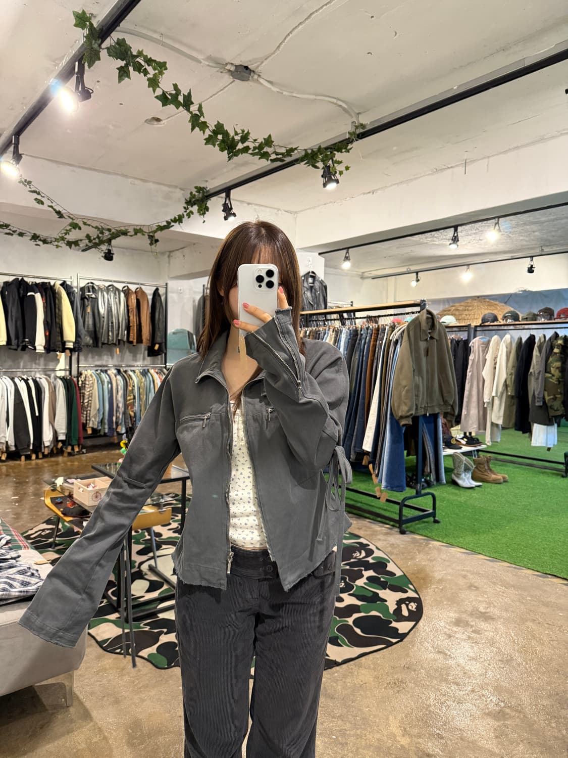 플레이스 스튜디오 데미지 빈티지 워싱 스트링 라인 자켓 상품이미지5