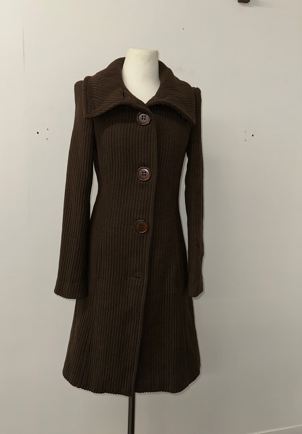 막스앤코 코듀로이 버튼 울 코트 38 상품이미지3