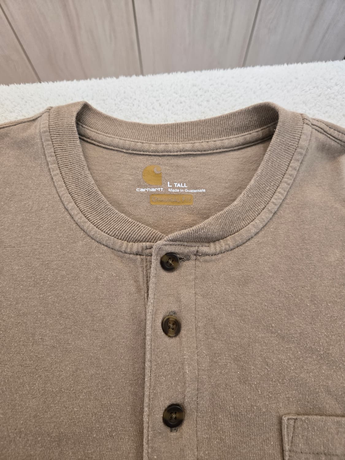 맛있게 익은 칼하트 반팔 헨리넥 티셔츠 베이지 L 상품이미지6
