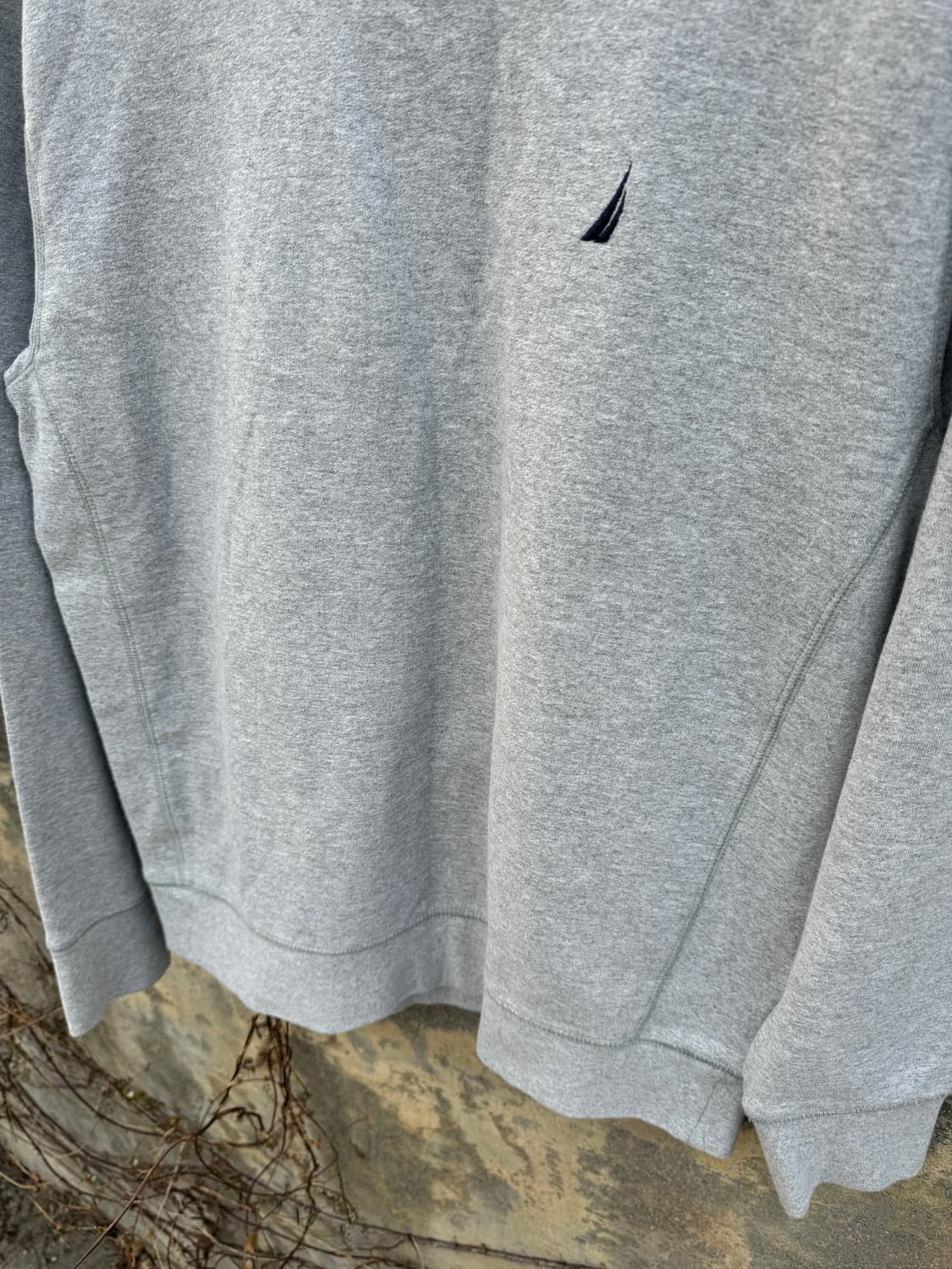 노티카 빈티지 리버스위브 플레인 자수로고 스웻 셔츠 맨투맨 그레이 상품이미지3