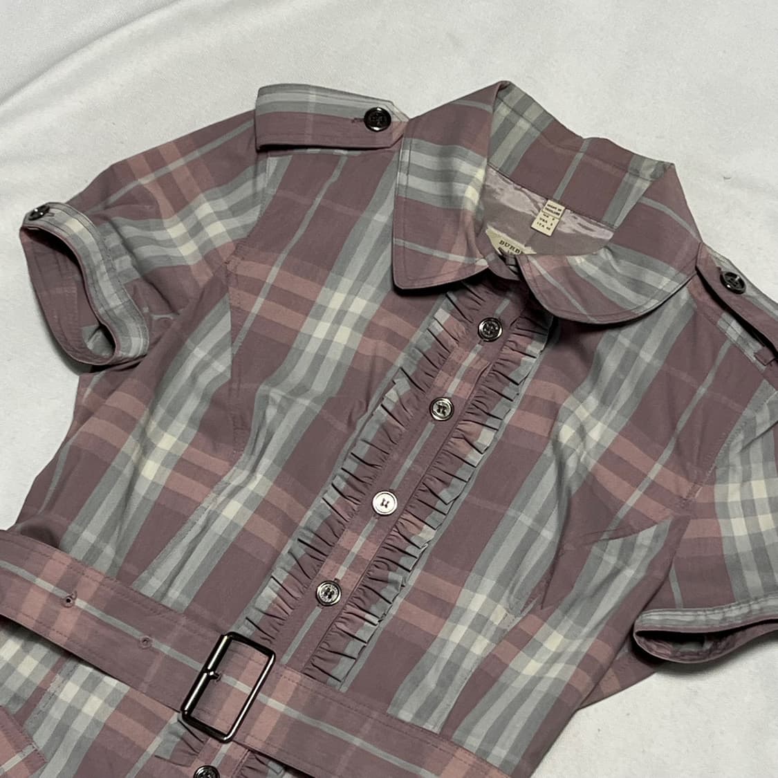 8 버버리 여성용 핑크 노버체크 코트 상품이미지1