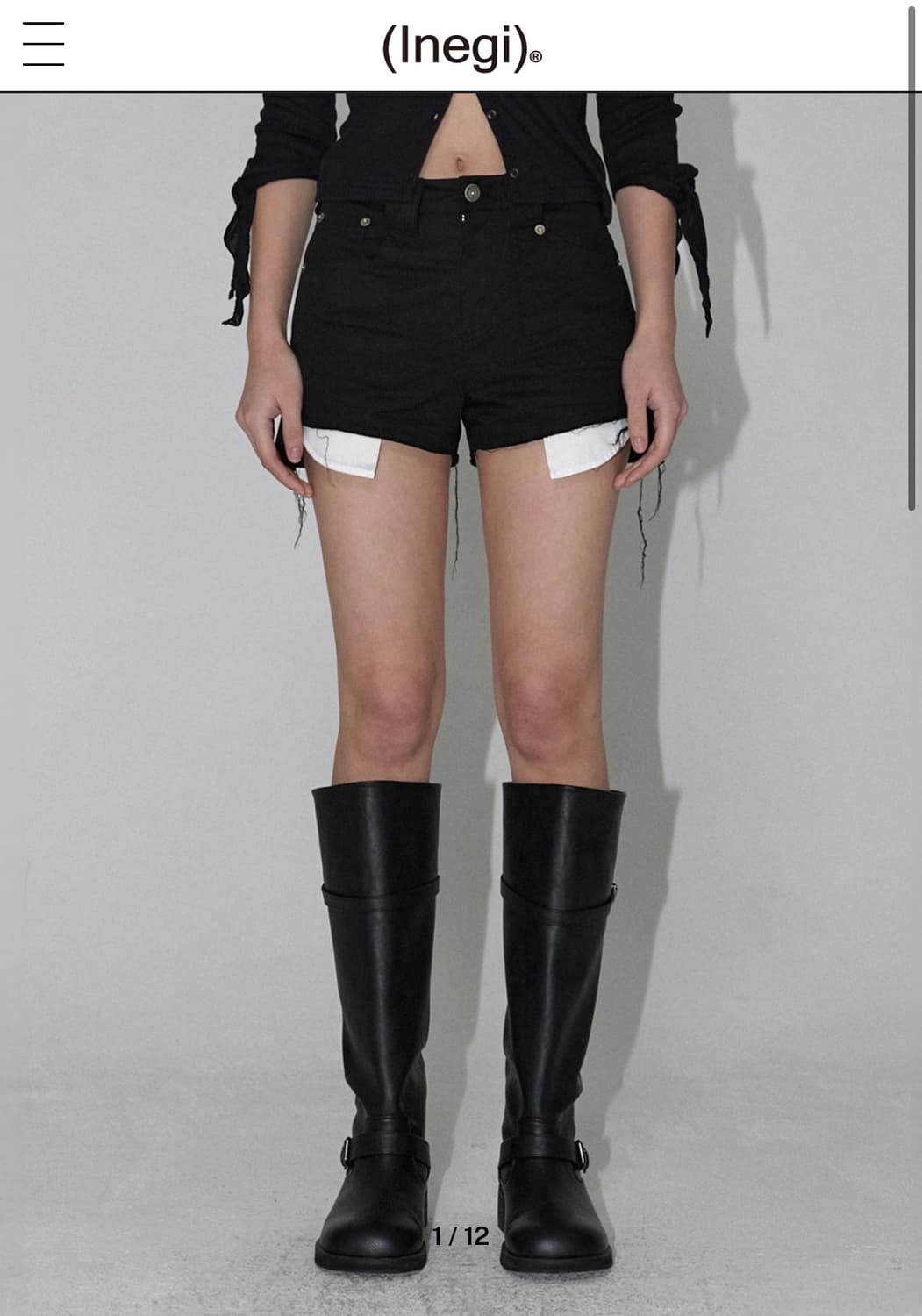이네기 반바지 uneven raw cut shorts 구해요 상품이미지1