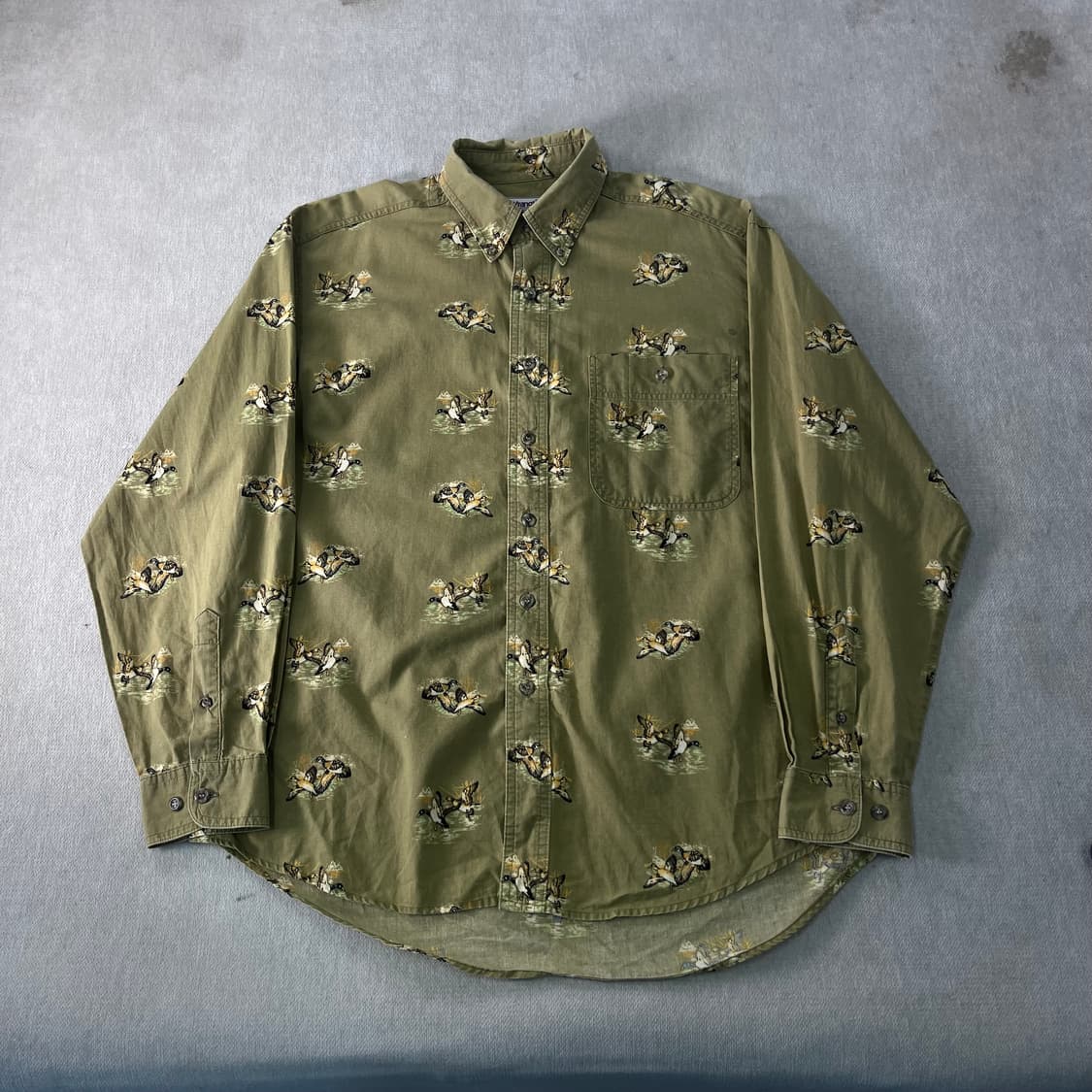 105 90s 랭글러 천둥오리 패턴 코튼 셔츠 상품이미지1