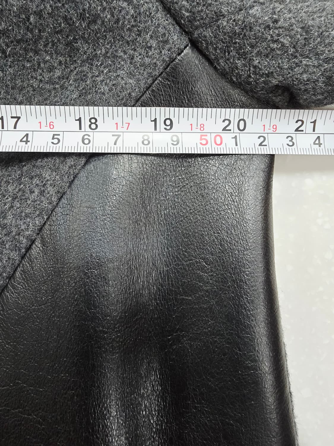 그레이 울 혼방 양가죽 배색 코트66 상품이미지7