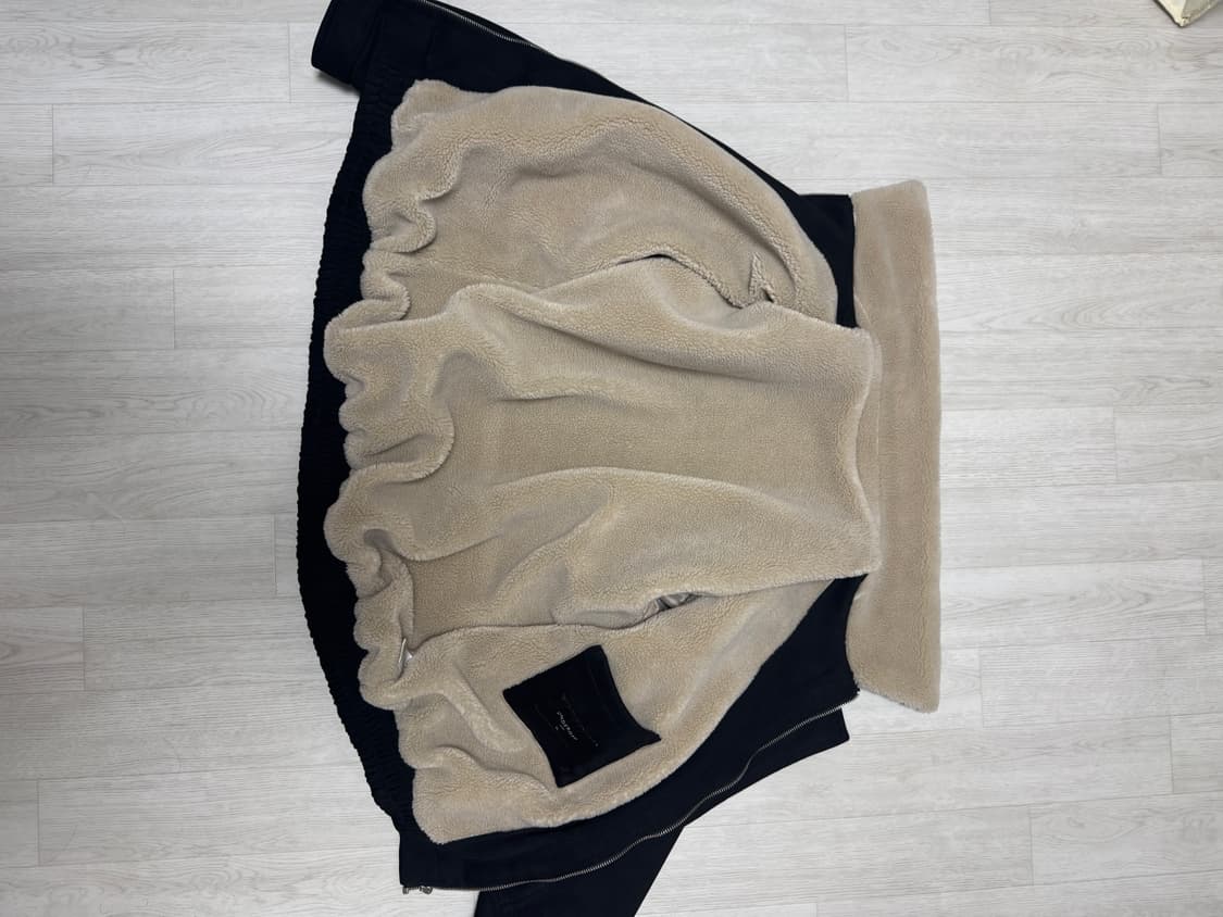 언더오프 무스탕 점퍼 자켓 블랙 상품이미지3