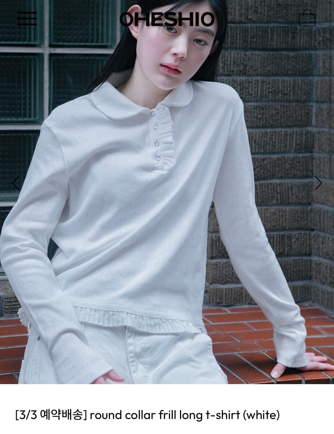 오헤시오 round collar frill long t-shirt  상품이미지1