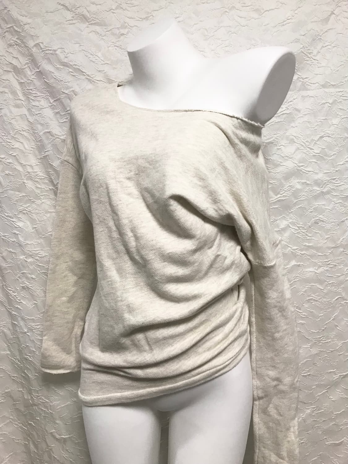 빈티지 goa깔 비대칭 사선 오프숄더 롱슬리브 탑 상품이미지2