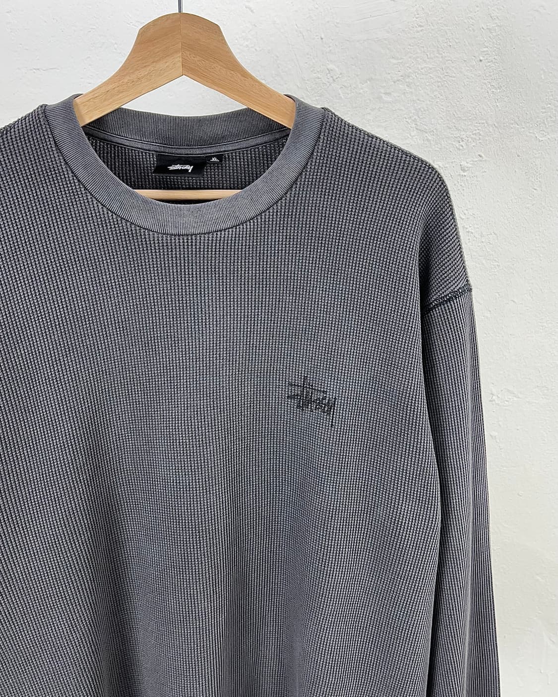 스투시 베이직 스탁 써멀 롱 슬리브 워시드 블랙 상품이미지4