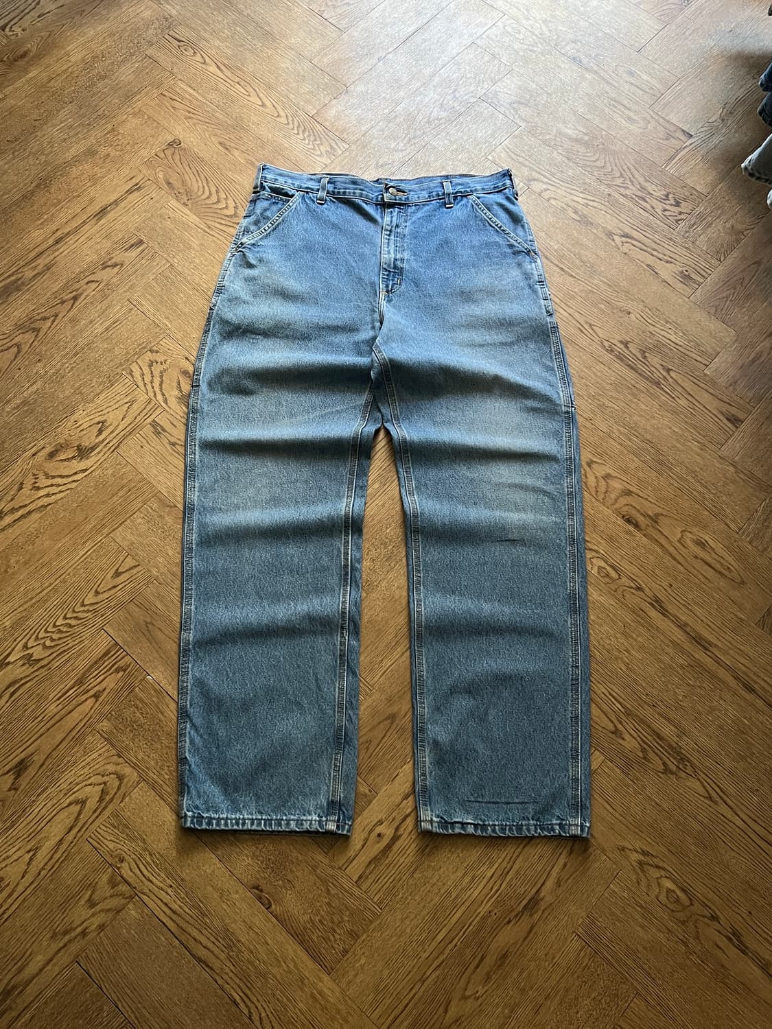 [38]칼하트 USA 미디엄블루 카펜터 워크 데님 팬츠 상품이미지2