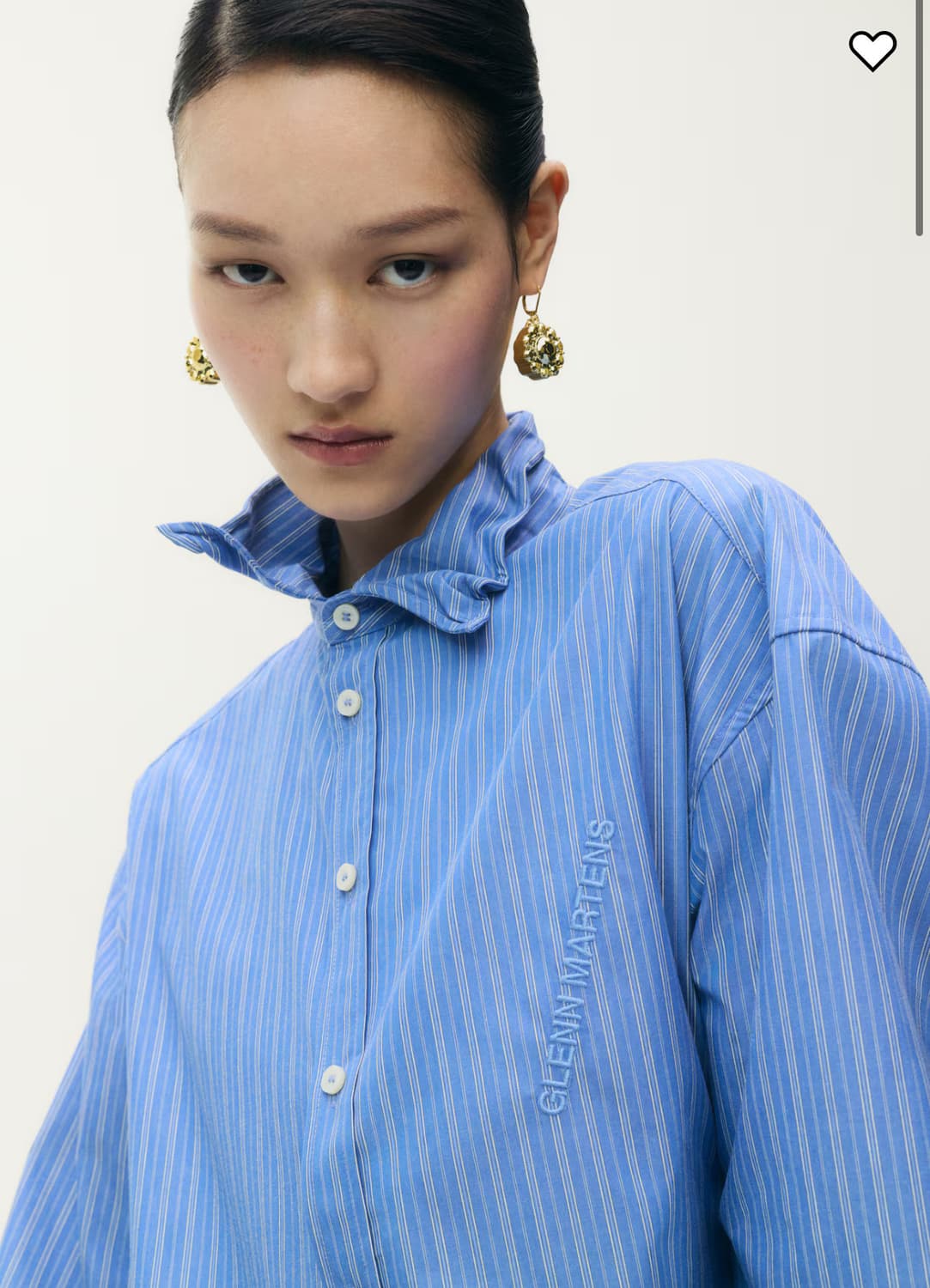 글렌마틴스 H&M 와이어 보닝 포플린 셔츠 S 판매 상품이미지1