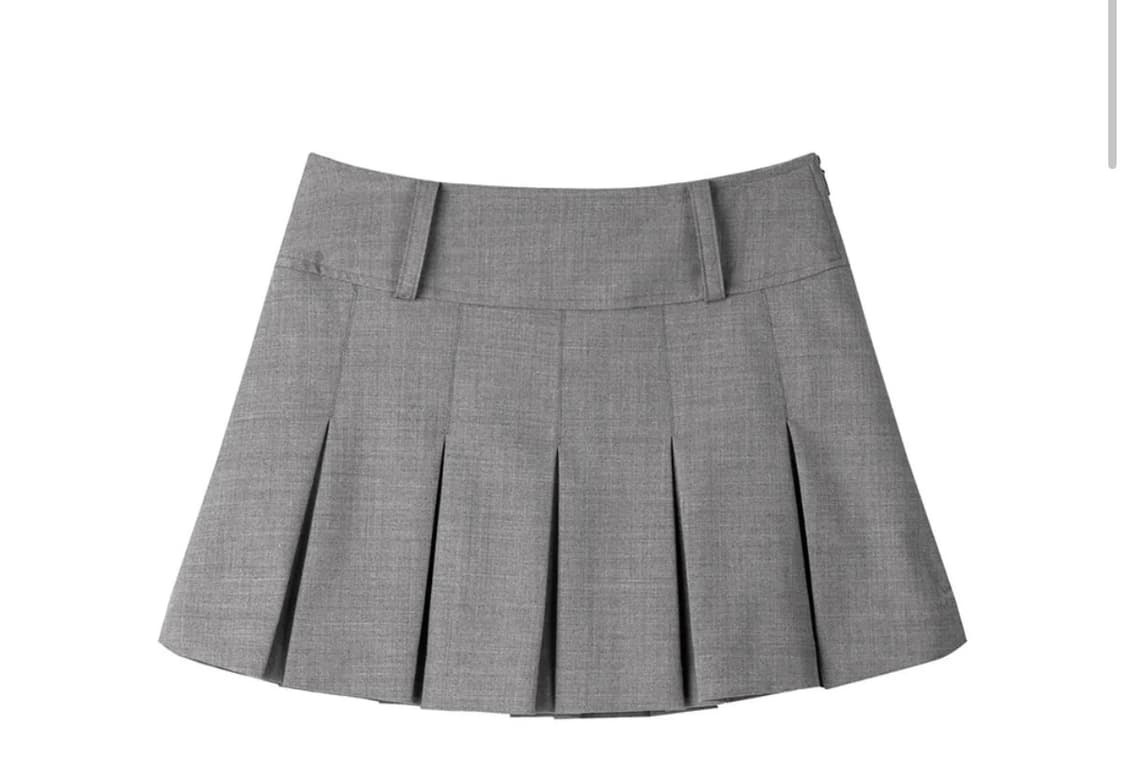 더오유 BASIC PLEATS SKIRT (GREY) 상품이미지1
