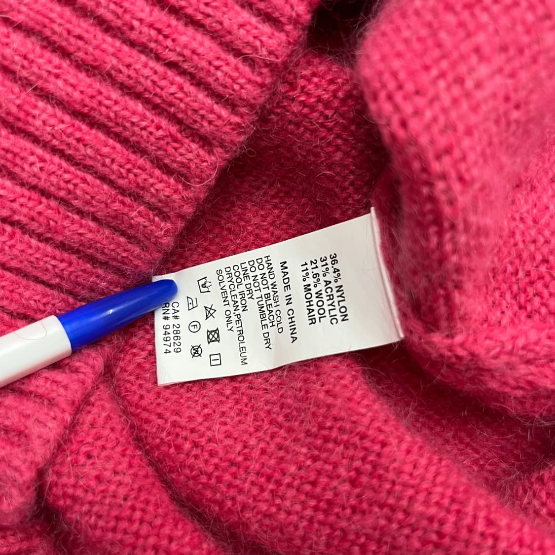 스투시 딸기핑크 꽈배기 케이블 니트 L 상품이미지5