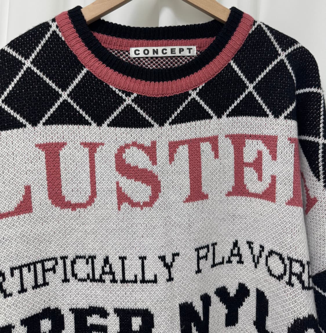 박시핏 체크 니트 상품이미지8