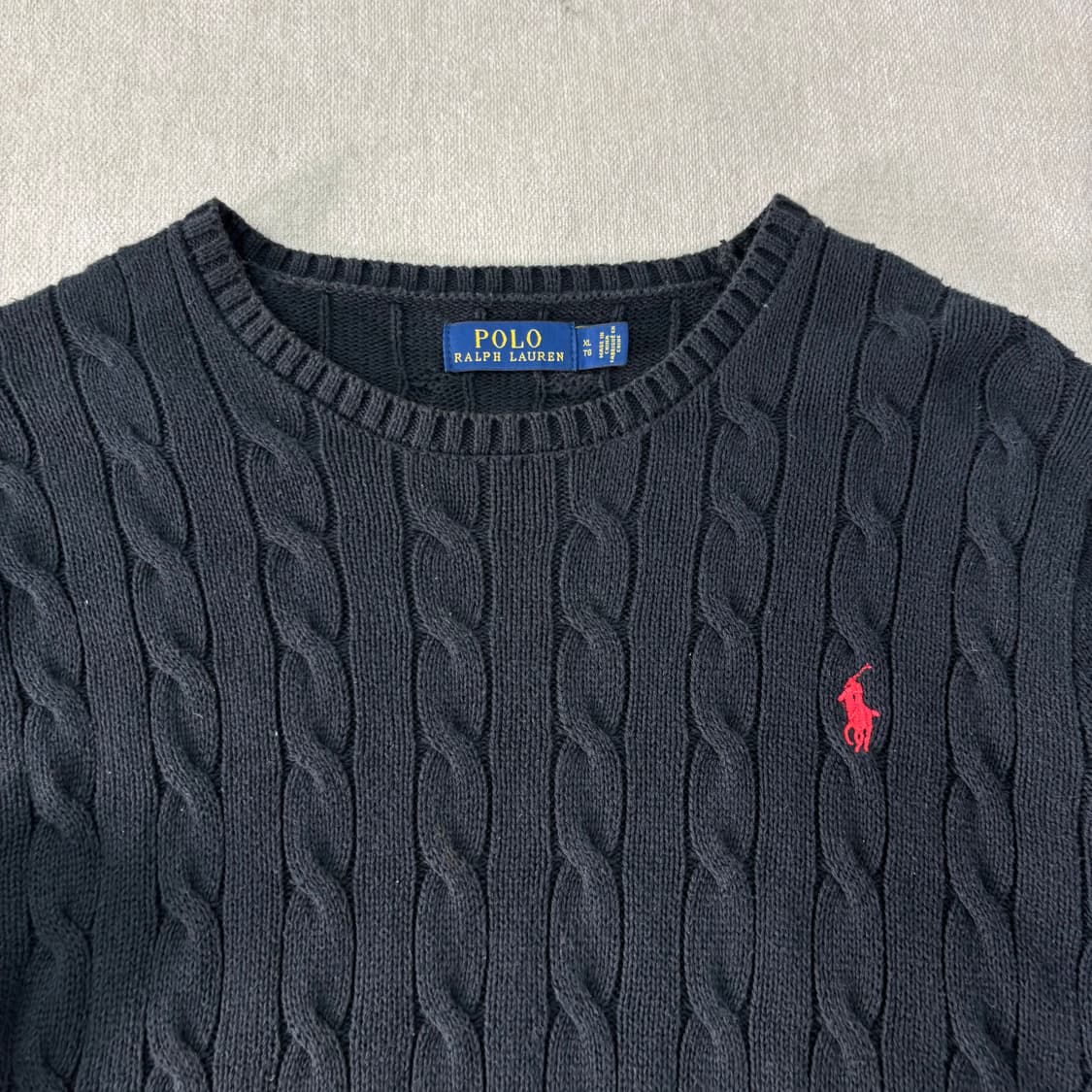 100 폴로랄프로렌 꽈배기 블랙 코튼 니트 상품이미지2