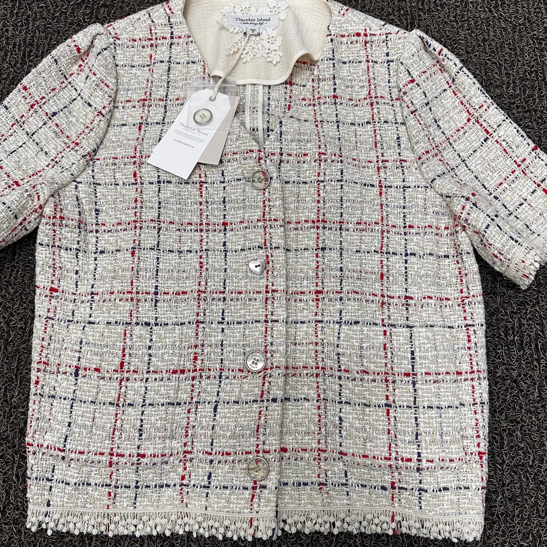 [새상품] Thursday Island 써스데이아일랜드 트위드 반팔 자켓 상품이미지2