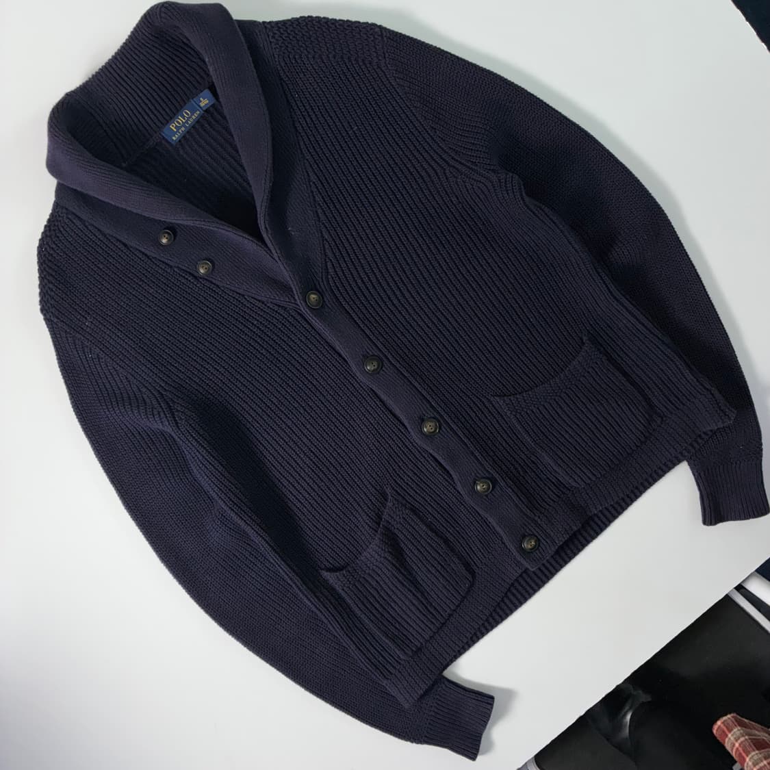 Polo  폴로 랄프로렌 코튼 네이비 숄카라 니트 가디건   상품이미지2