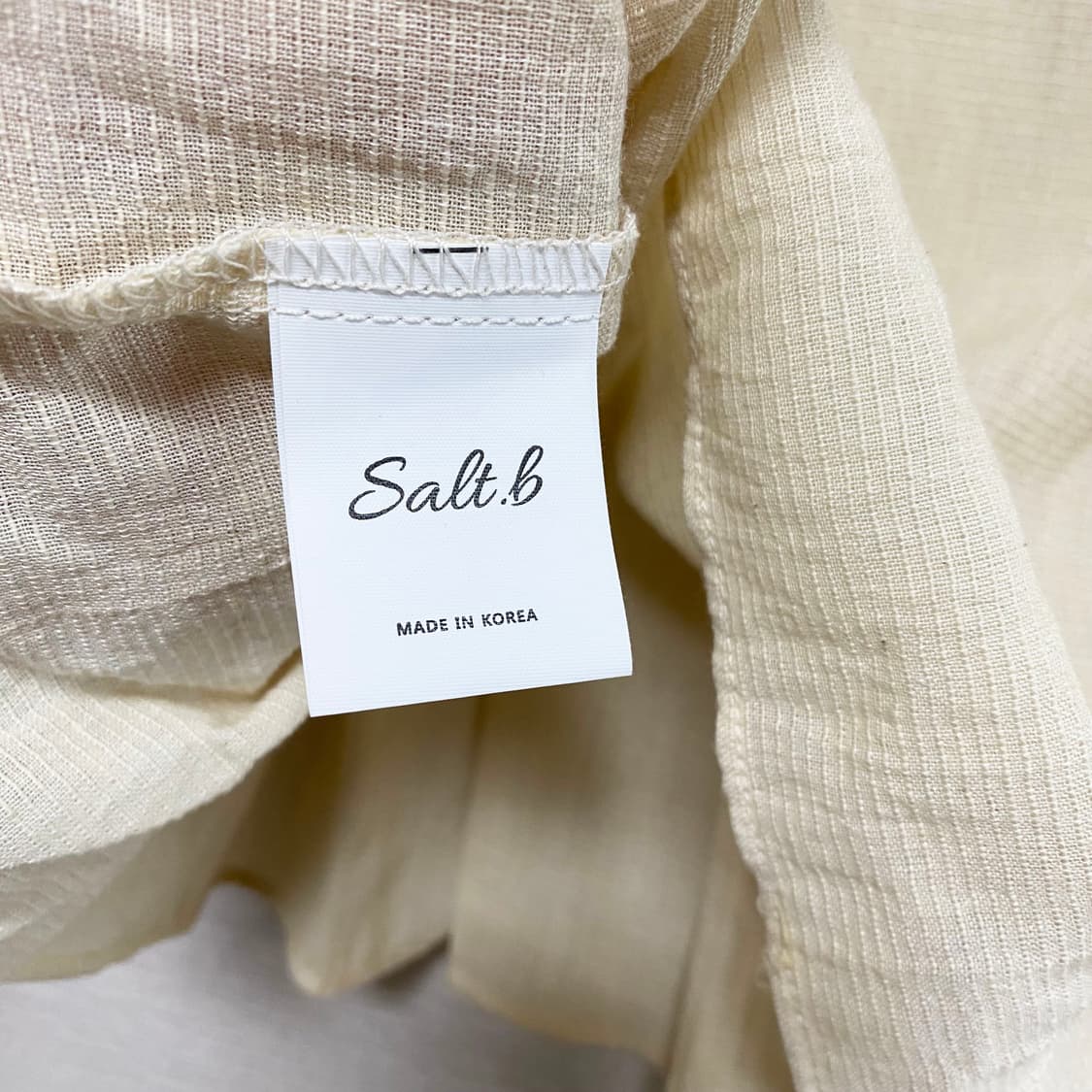 솔트비 반팔 스트링 리본 스퀘어넥 블라우스 S 상품이미지5