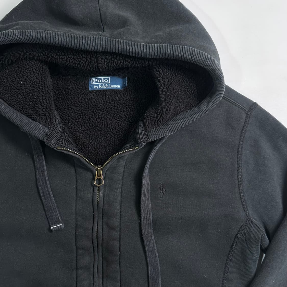 폴로 랄프로렌 블랙 양털 스키패치 후드집업  상품이미지3