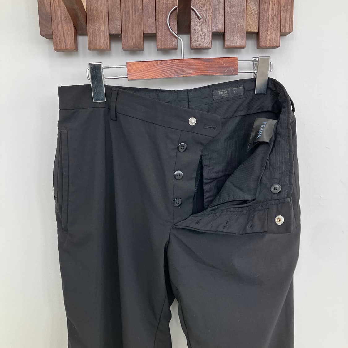 프라다 블랙 원모 노턱 슬랙스 상품이미지7