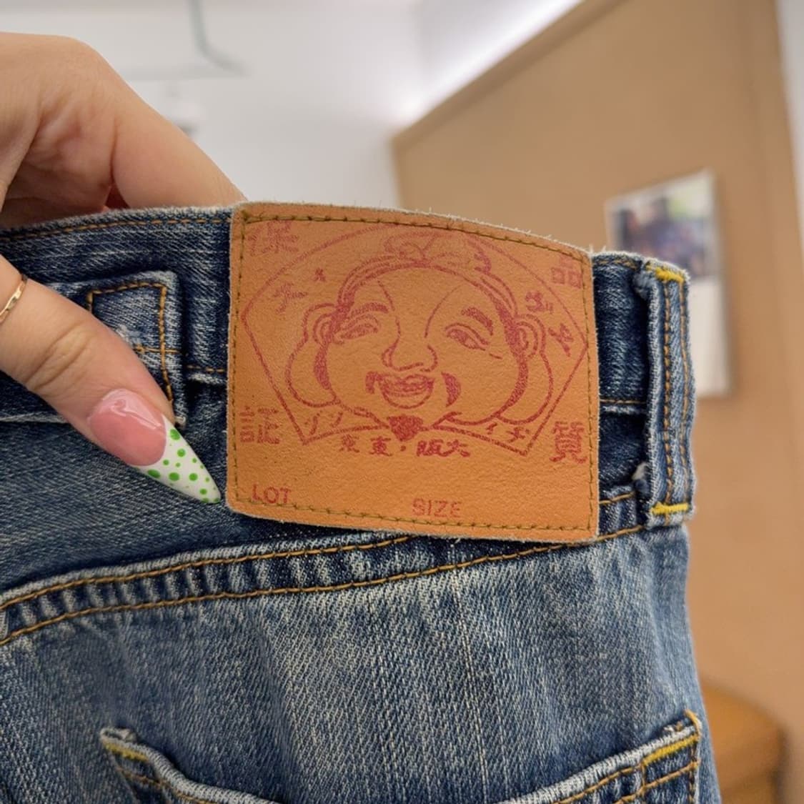 에비수 빈티지 레트로 포켓프린팅 데님팬츠 32인치 C09137 상품이미지5