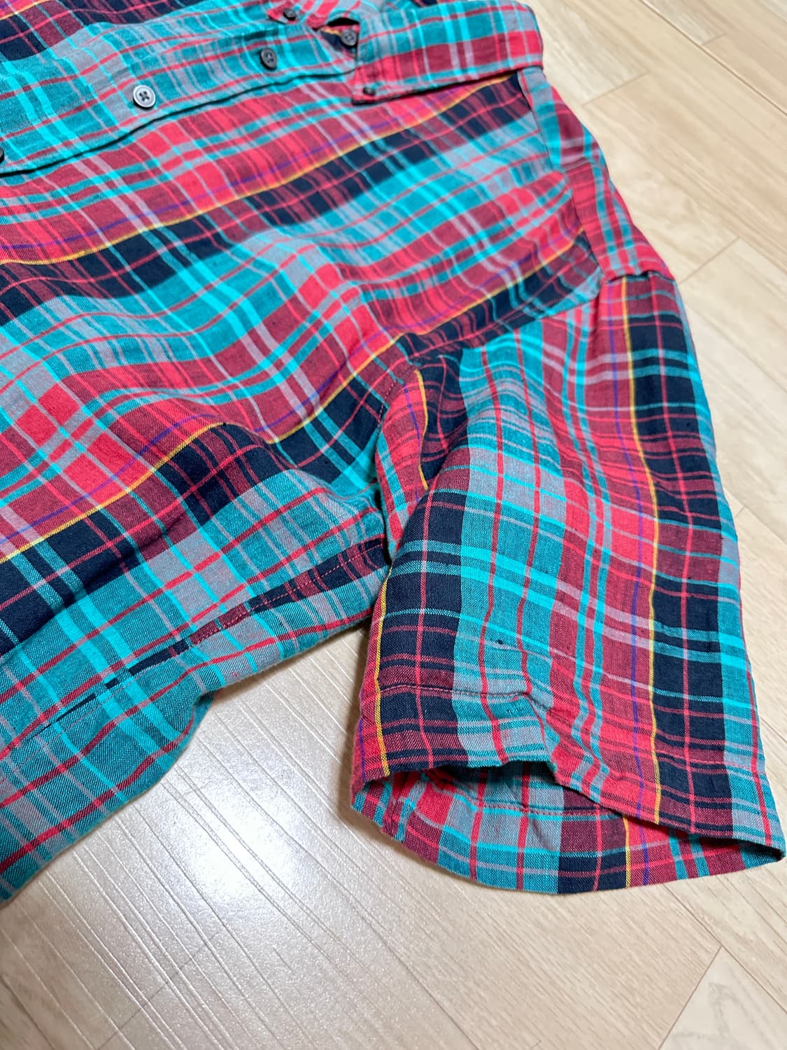 [XL]유니클로 U 린넨 반팔 체크 셔츠 상품이미지4