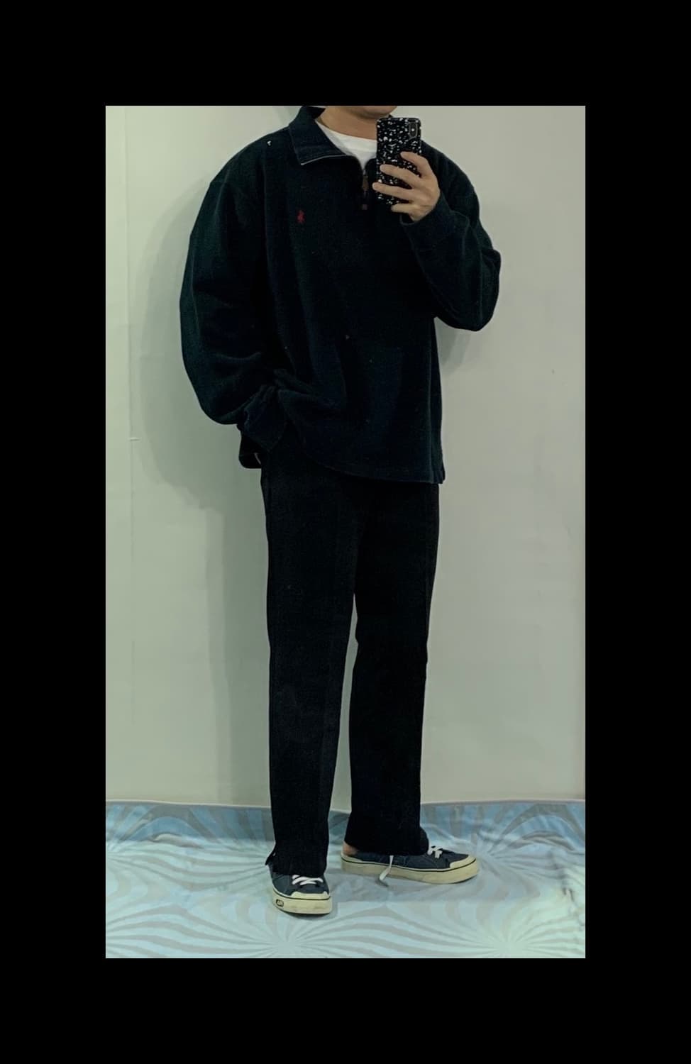 폴로 랄프로렌 블랙 반집업니트 상품이미지3