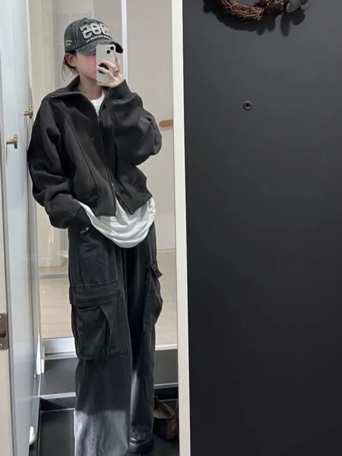 파르티멘토 우먼 라인 저지 트랙 탑 차콜 그레이  상품이미지2