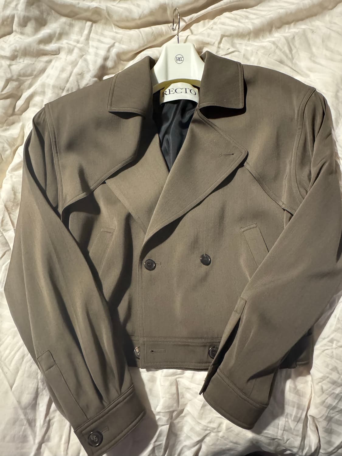 렉토 25fw 트렌치 디테일 울 점퍼 s size 상품이미지3