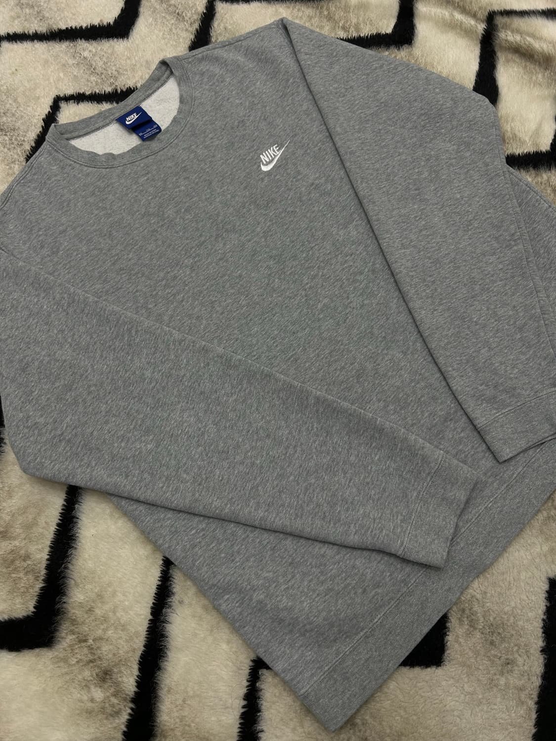 [2XL]나이키 자수로고 맨투맨/그레이/기모 상품이미지2