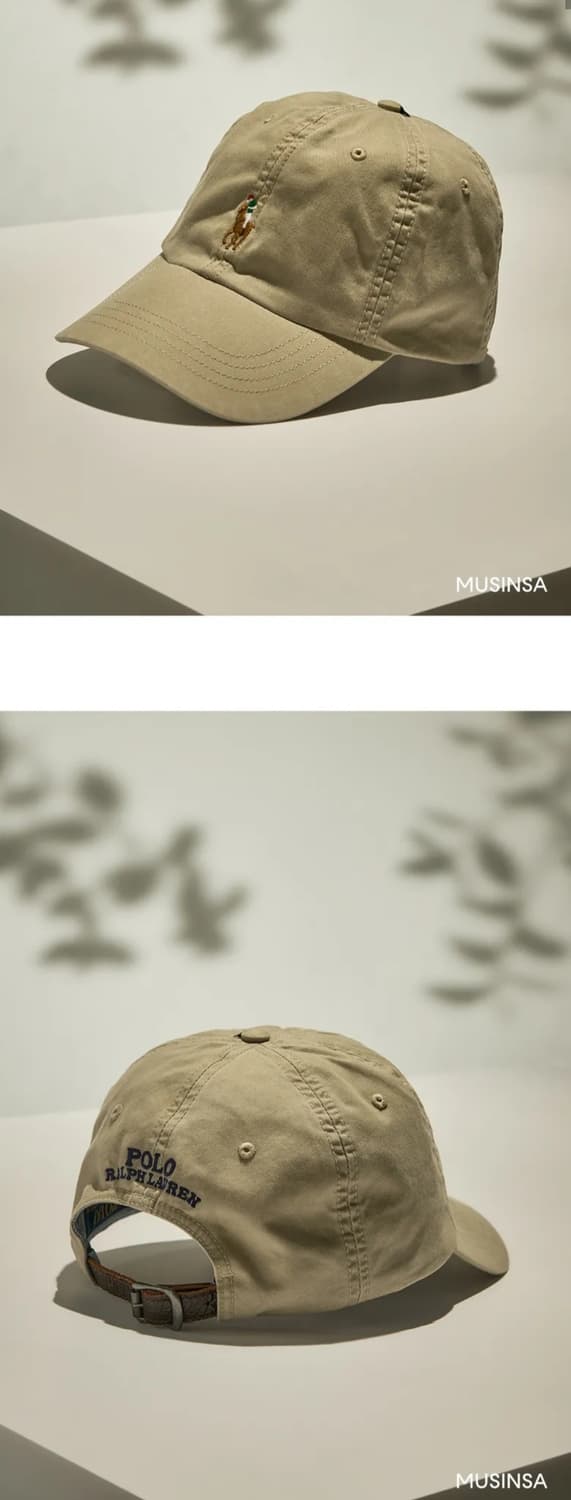 폴로 스트레치 코튼 베이지 볼캡 상품이미지2