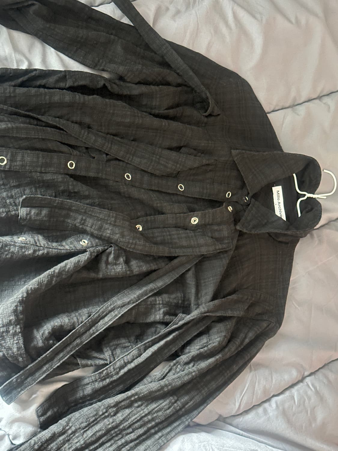 밀로우먼 리본 타이 블라우스 블랙 S 상품이미지5