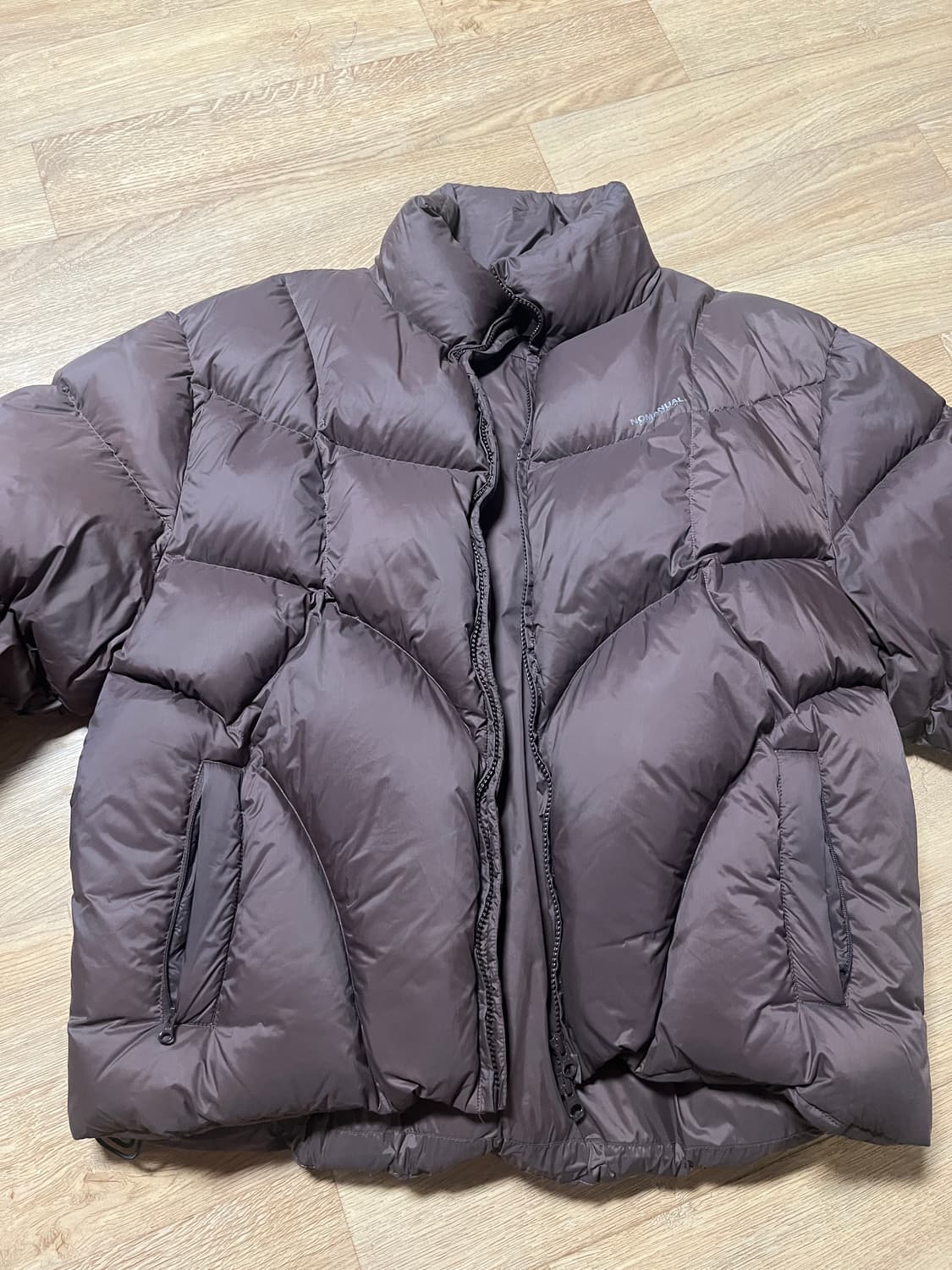 노매뉴얼 엘라 덕다운 숏패딩 브라운xl 상품이미지2