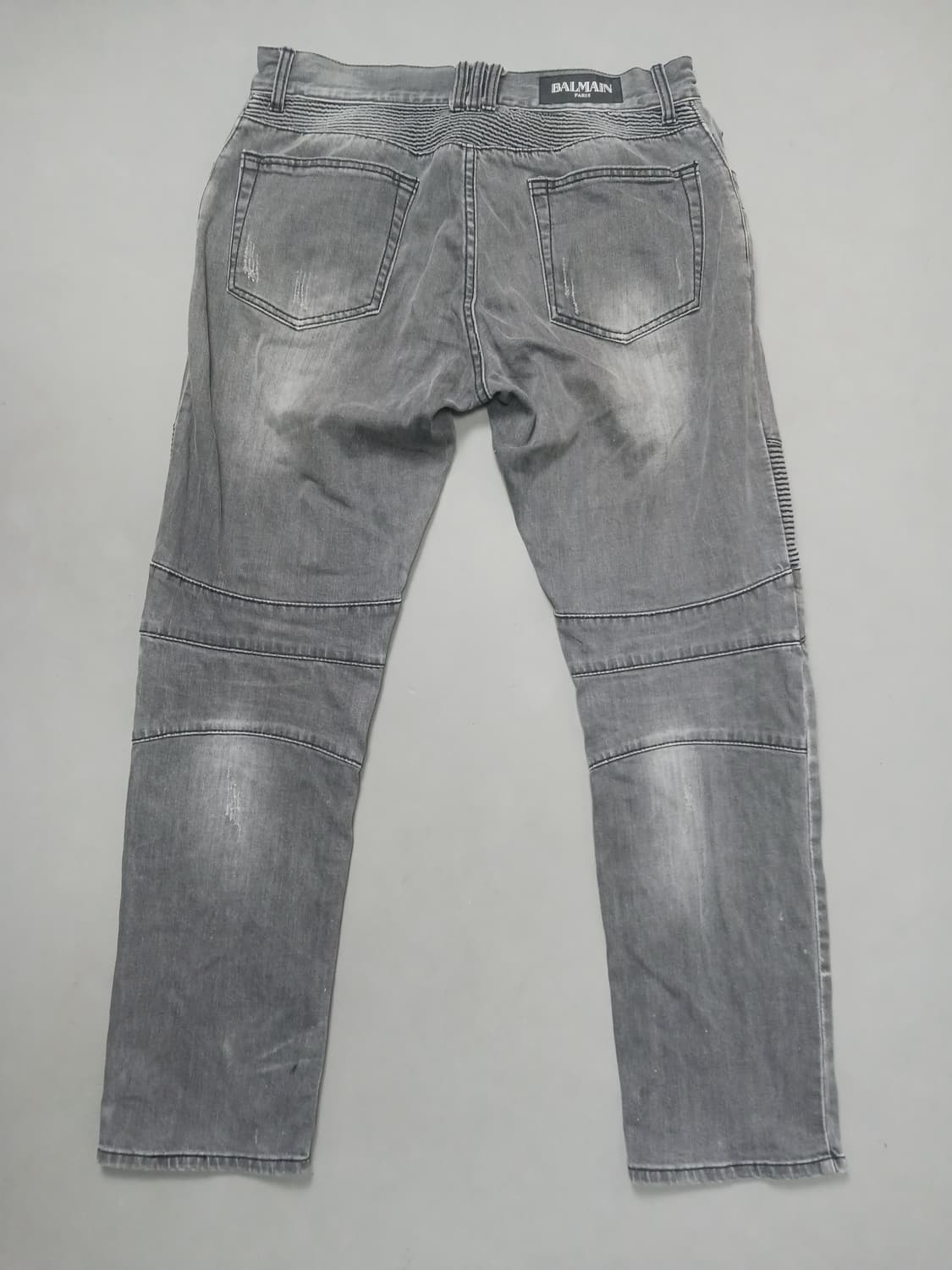 [34] 발망 그레이워싱 와이드 바이커진 청바지 상품이미지7